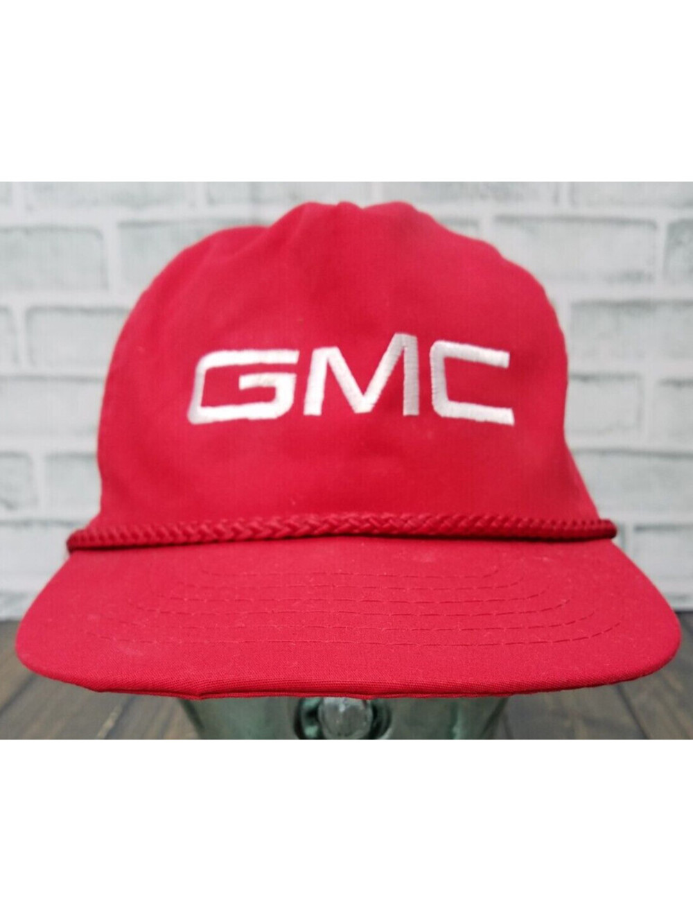 KC Vintage GMC Truck RED Snapback Hat Cap Adjustable Rope Trucker